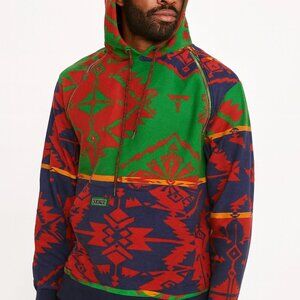 ❄️ EUC Tackma Men's Hoodie XL Multicolor Pattern Heavyweight Decorative Zipper
